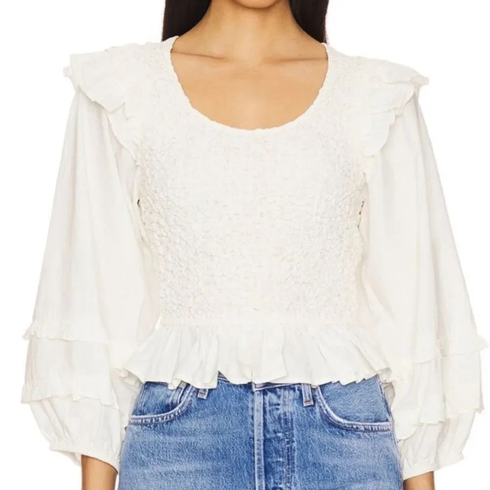 Cleobella Veronika Ivory Smocked Blouse S